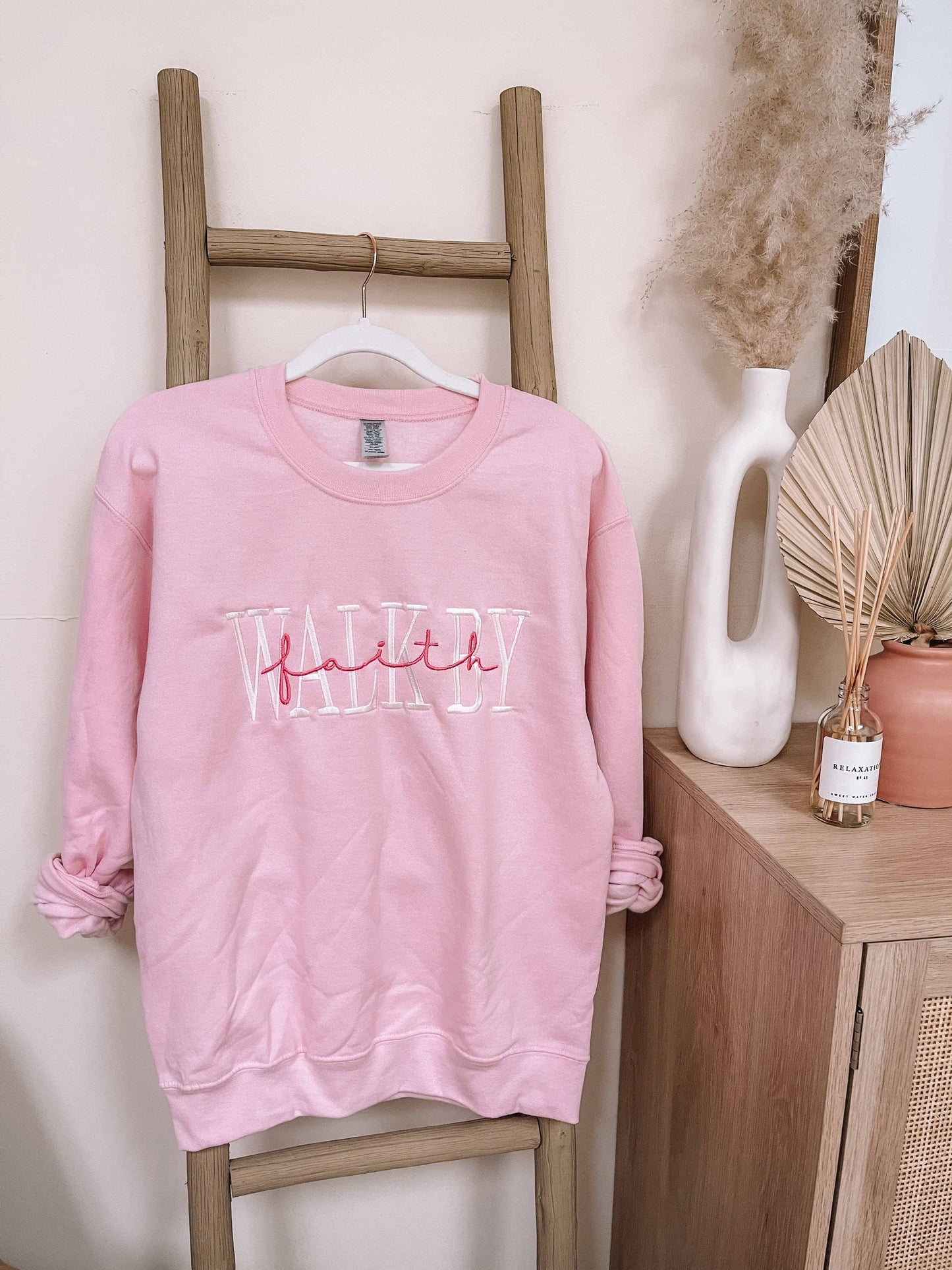 Embroidered Walk By Faith Sweatshirt