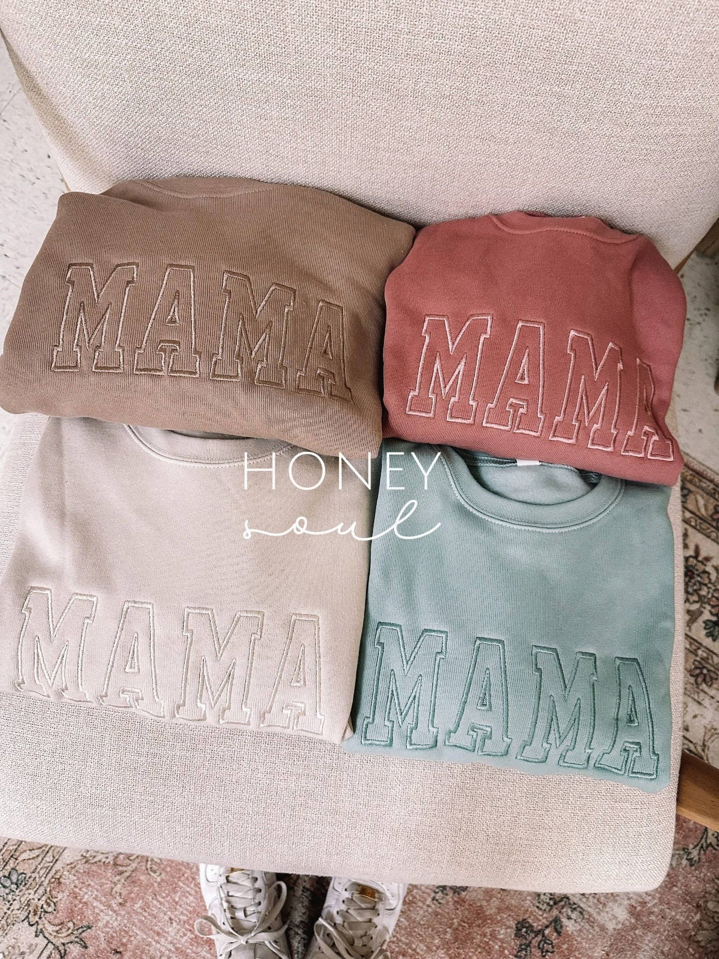 Neutral Embroidered MAMA Sweatshirt