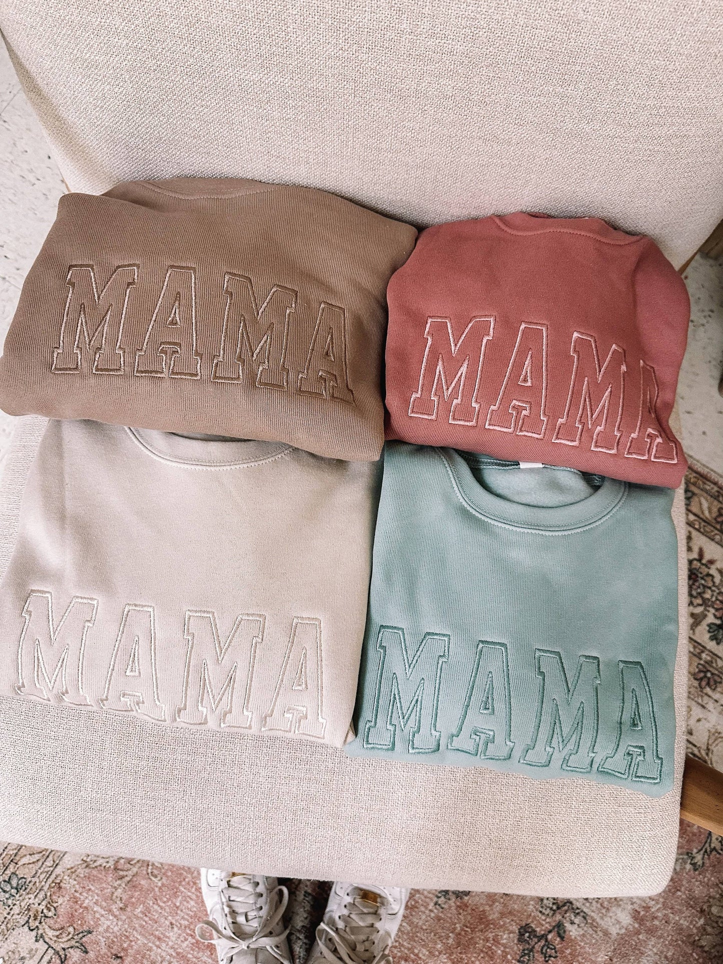 Neutral Embroidered MAMA Sweatshirt