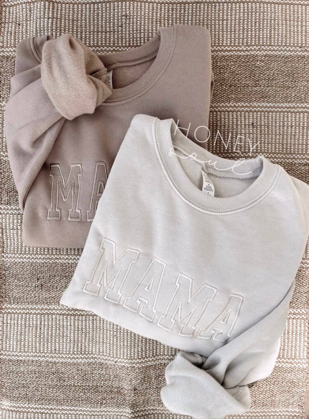 Neutral Embroidered MAMA Sweatshirt