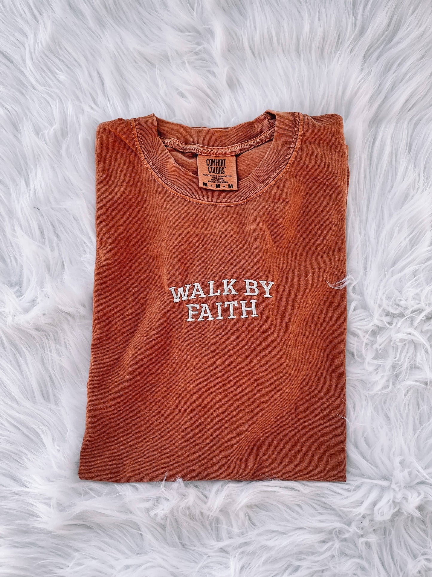 Embroidered Walk By Faith Tee