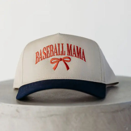 Baseball Mama Bow Vintage Embroidered Hat
