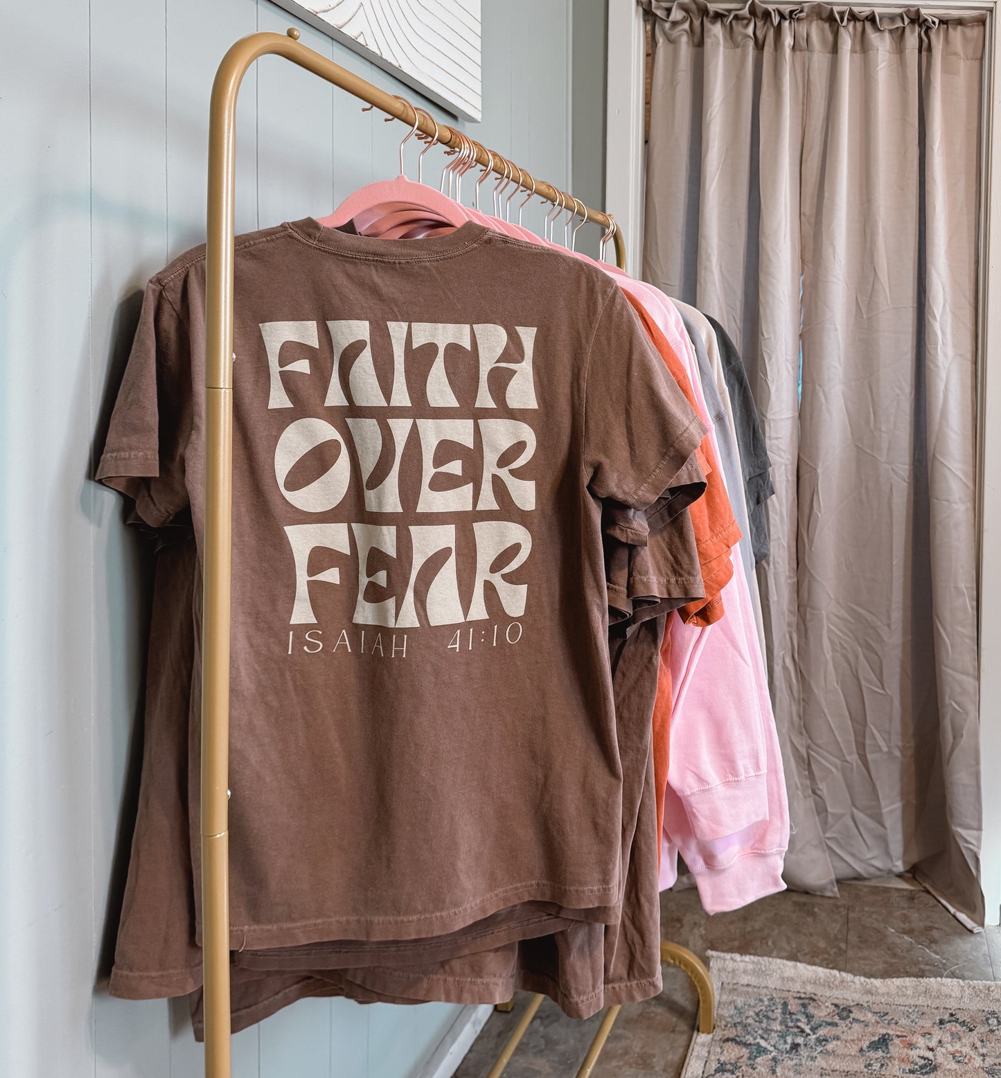 Faith Over Fear Graphic Tee Transfer Screen Graphic Tshirt