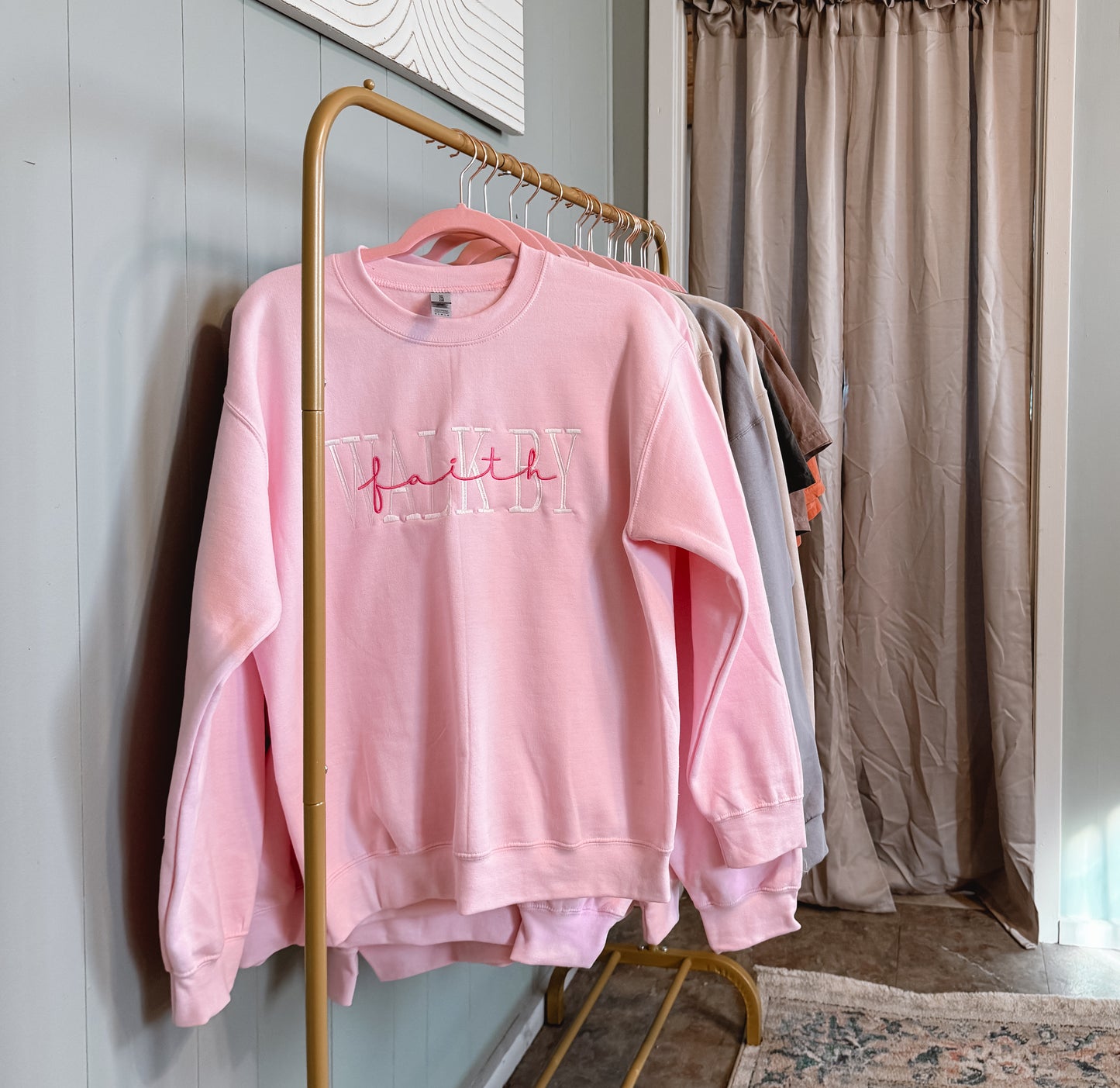 Embroidered Walk By Faith Sweatshirt