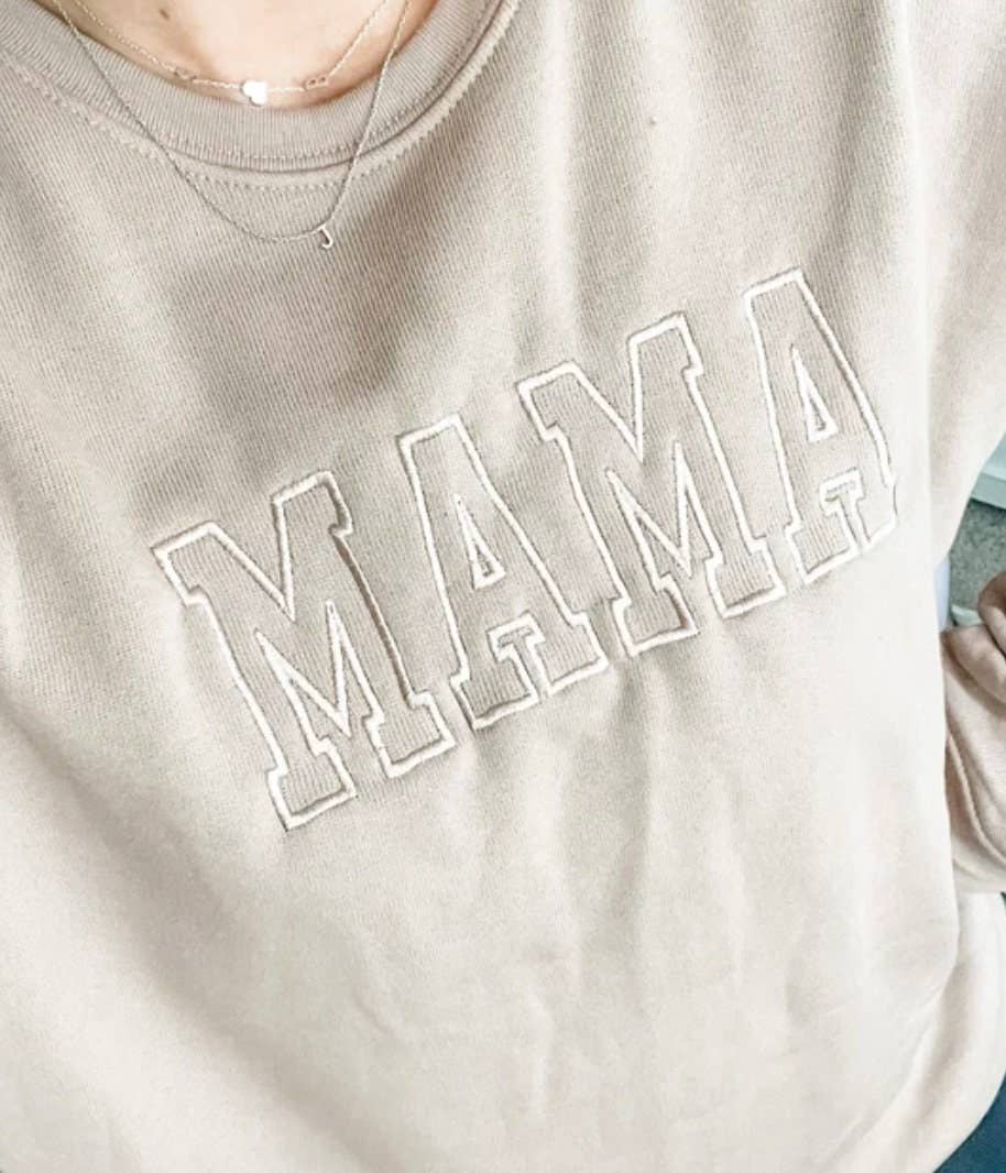 Neutral Embroidered MAMA Sweatshirt